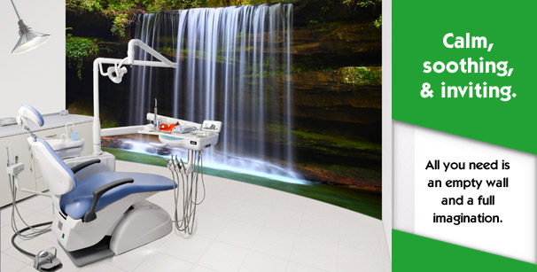 Custom printed wallpaper for your medical clinic waterfall theme